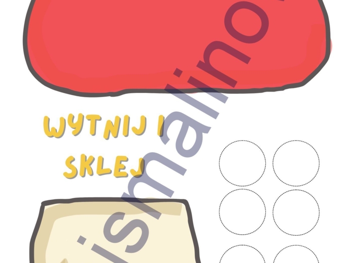 Karta pracy "wytnij i sklej" muchomor