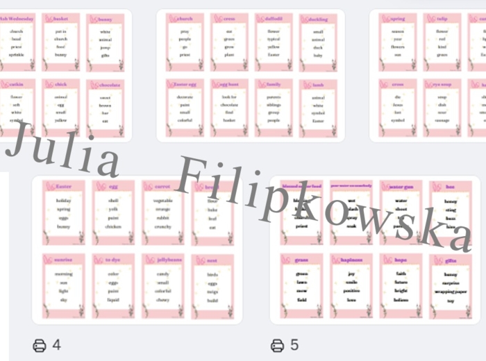 Taboo/ Gra/ Wielkanoc/ Easter/ Warm-up/ Rozgrzewka/ Klasy 4-6/ Klasy 6-8/ Liceum/ SP 4-6/ SP 8/ SP 6-8/ Zabawa