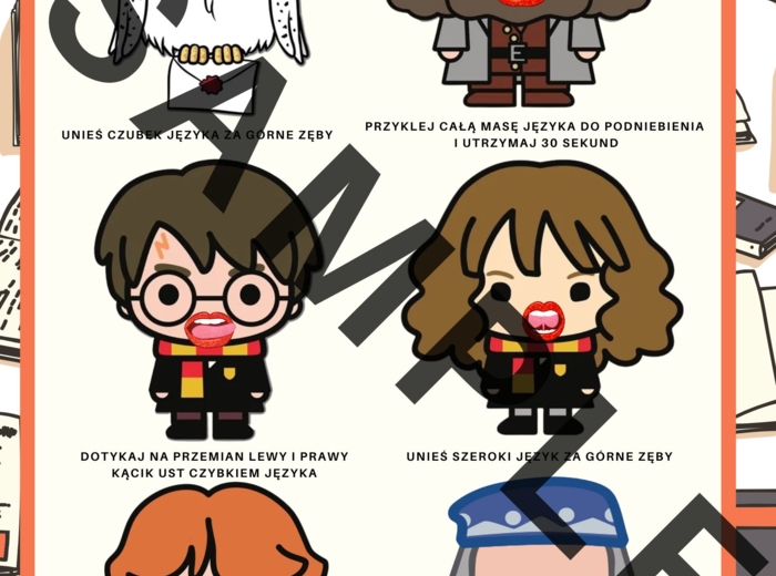 Ćwiczenia logopedyczne z czarodziejami - PDF do druku