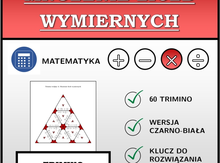 Trimino - Mnożenie liczb wymiernych | matematyka