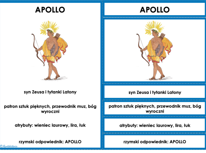 Bogowie greccy: karty do pracy samodzielnej