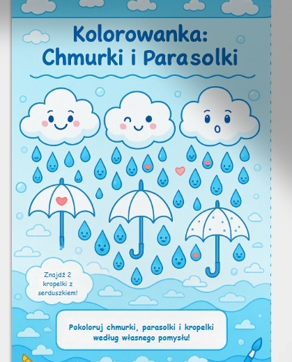 Karta pracy "Deszczowe kropelki"