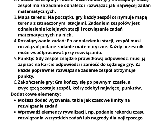 Matematyczna gra terenowa