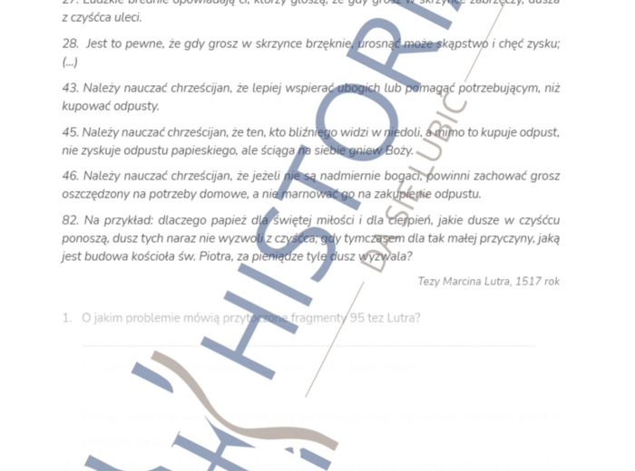 Karta pracy - Reformacja w Europie