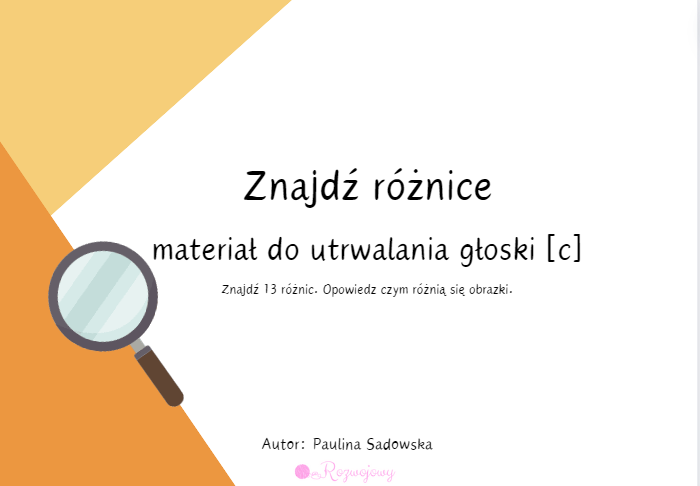 Znajdź różnice - głoska [c]