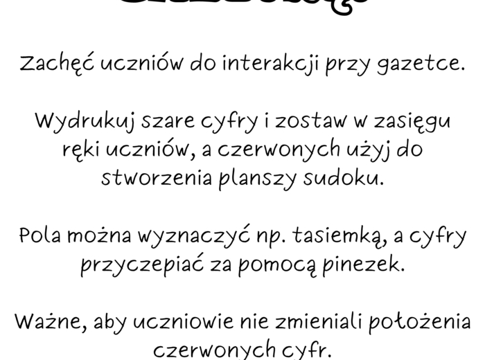 Sudoku na gazetkę
