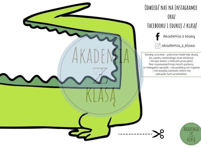 Alfabet demonstracyjny z Krokodylem - wersja bez liniatury