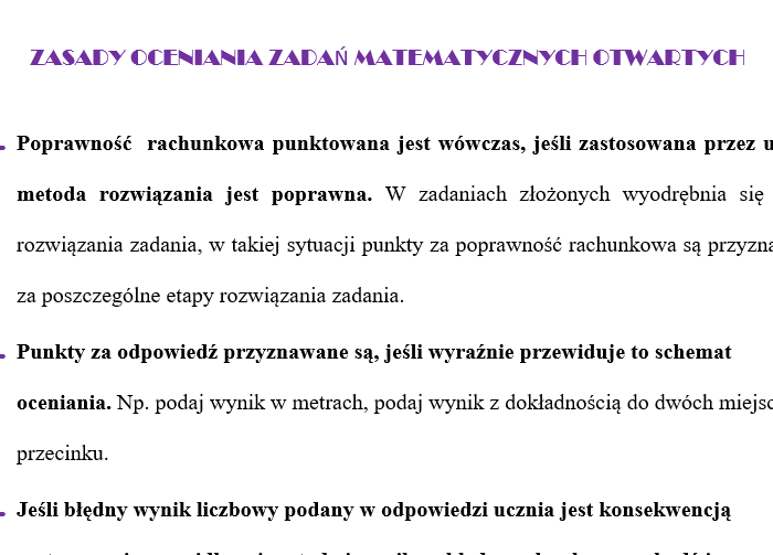Zasady oceniania zadań otwartych wytyczne