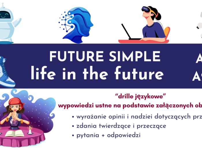 Future Simple, wyrażanie opinii na temat przyszłości, A2, A2+, E8, ćwiczenia ustne