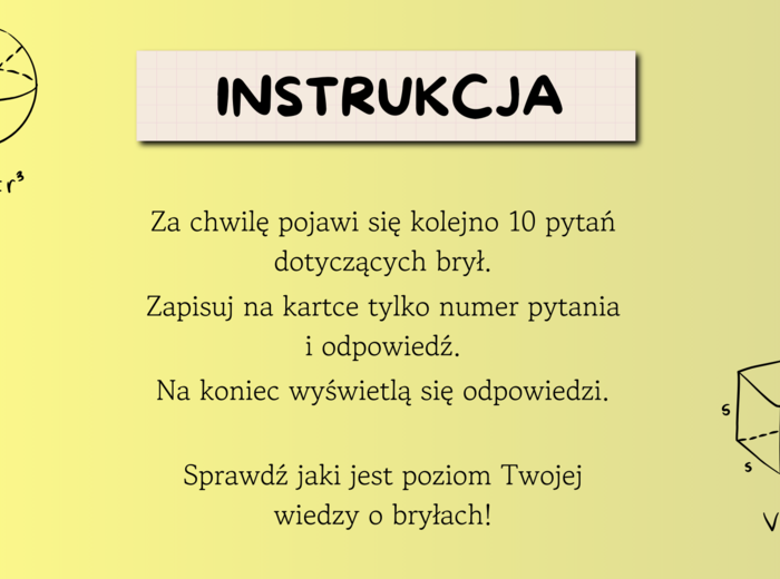 Quiz prezentacja bryły na początek