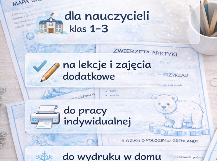 Anaruk i Arktyka – zestaw kart pracy dla klas 1–3