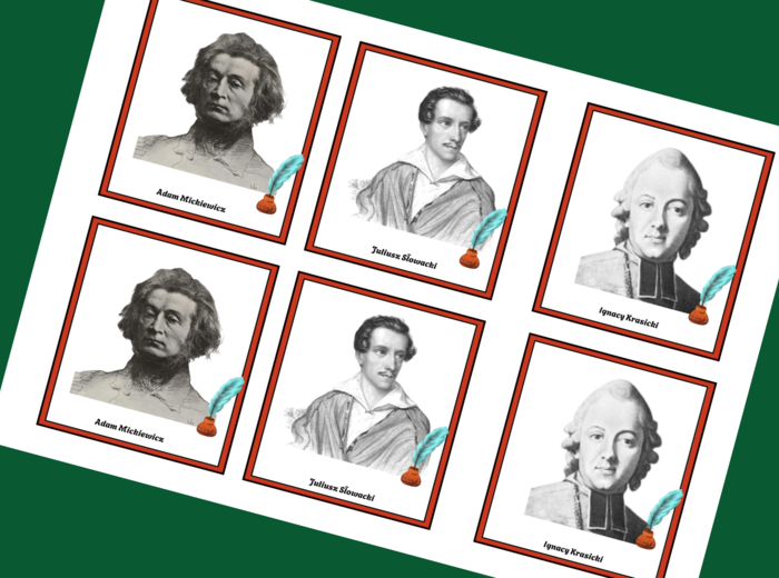 ŚWIATOWY DZIEŃ POEZJI – poeci – memory – 54 szt. – biblioteka – wersja 3