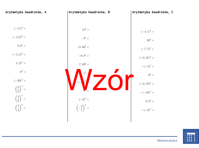 Kwadrat | matematyka | zestaw promocyjny