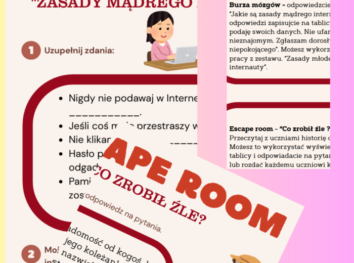 Bezpieczny w sieci – gotowy scenariusz zajęć! Zasady mądrego internauty - INTERNET