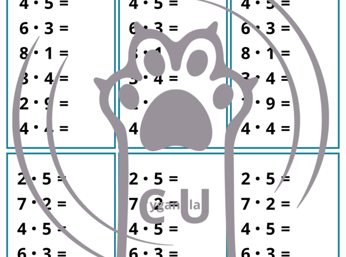 Tabliczka mnożenia – 22 karty pracy do kopiowania / wklejek – klasy 1–3