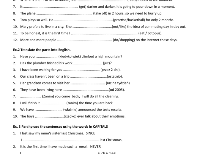 Czasy z języka angielskiego. Matura podstawowa.