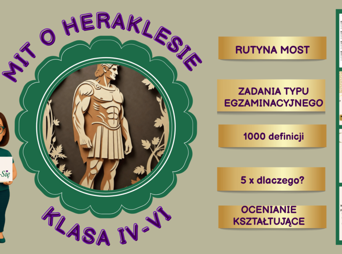 Mit o Heraklesie – scenariusz lekcji języka polskiego z prezentacją i testem | klasy IV–VI