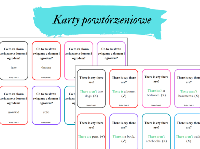 Brainy 5 unit 2 karty powtórzeniowe