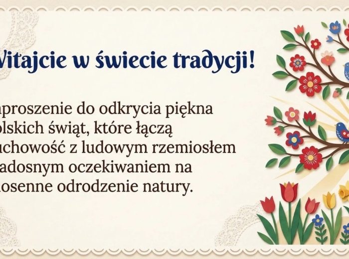 Wielkanoc w Polsce – symbole i zwyczaje (gazetka szkolna / prezentacja, styl folkowy