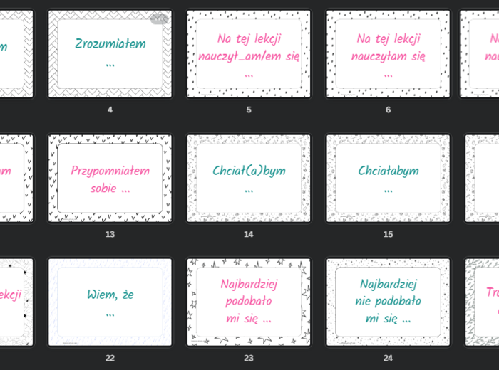 Podsumuj lekcję - plakaty z niedokończonymi zdaniami