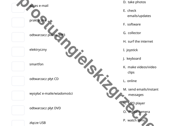 English Class A2+ - Unit 4 - testy