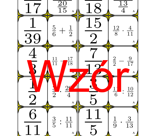 Domino - Arytmetyka ułamków | matematyka