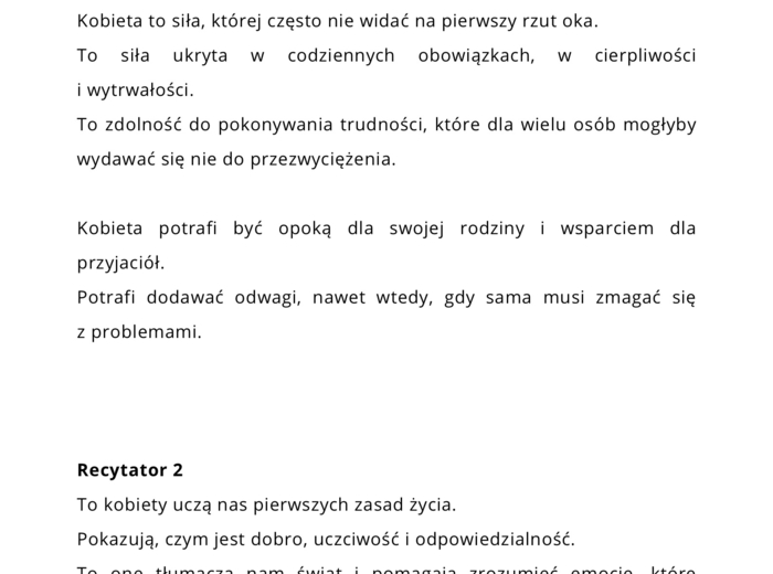 Scenariusz apel Dzień Kobiet Siła Kobiecości