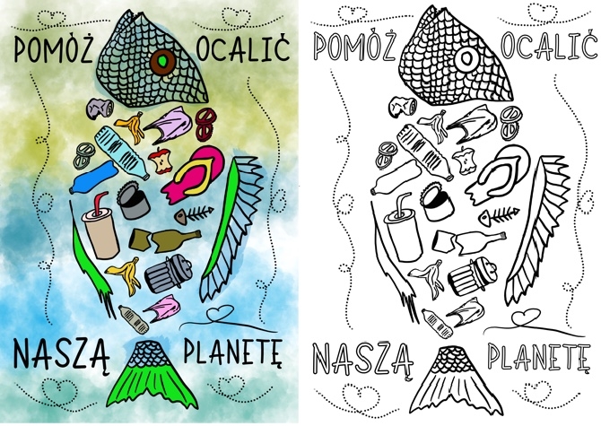 Eko plakat Dzień Ziemi - kolorowanka