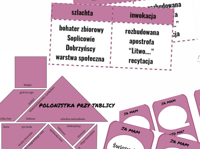 Pakiet "Pan Tadeusz" - taboo, "ja mam..", tangram