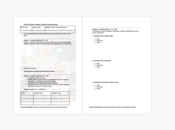 SP Fizyka 8 Praktyczny sprawdzian z działu "Prąd elektryczny"