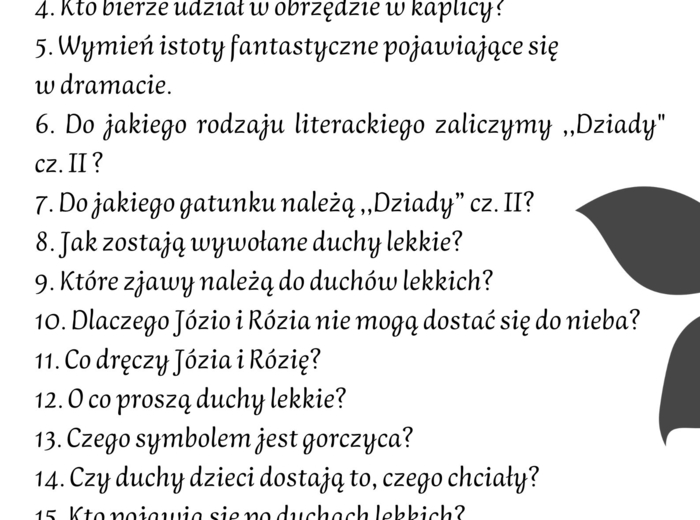 ,,Dziady" cz. II Mickiewicza! Zestaw 50 pytań + odpowiedzi! Przygotowanie do E8!