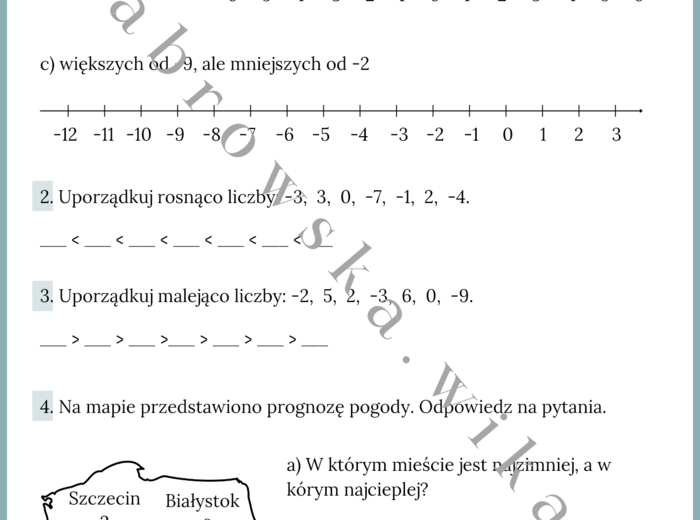Liczby ujemne - wprowadzenie do tematu