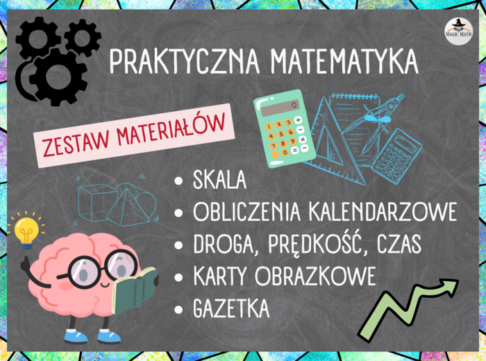 PRAKTYCZNA MATEMATYKA - ZESTAW 5 MATERIAŁÓW - karty pracy, gry, notatki