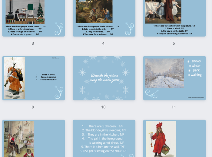Winter & Christmas in art - prezentacja na zajęcia online/offline