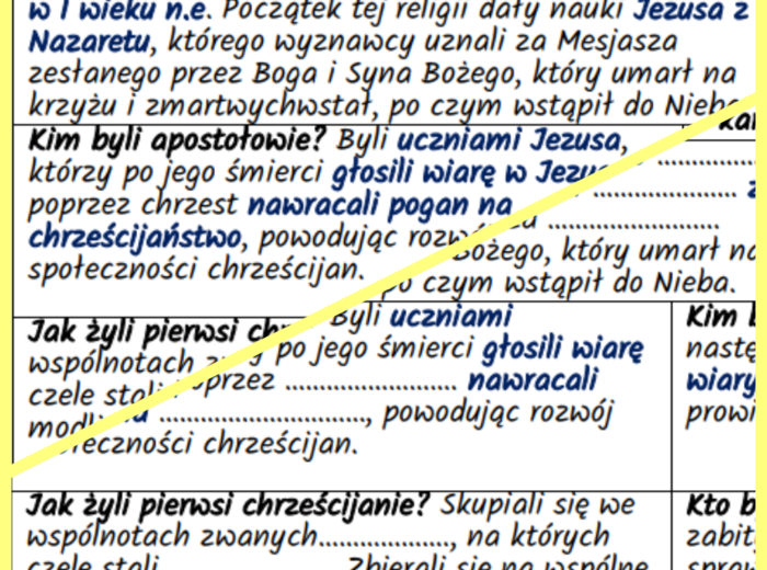 Narodziny chrześcijaństwa w Imperium Rzymskim – notatki i karta pracy + bonus