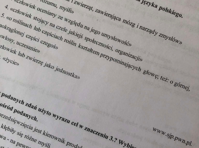 Egzamin ósmoklasisty - zadanie slownikowe