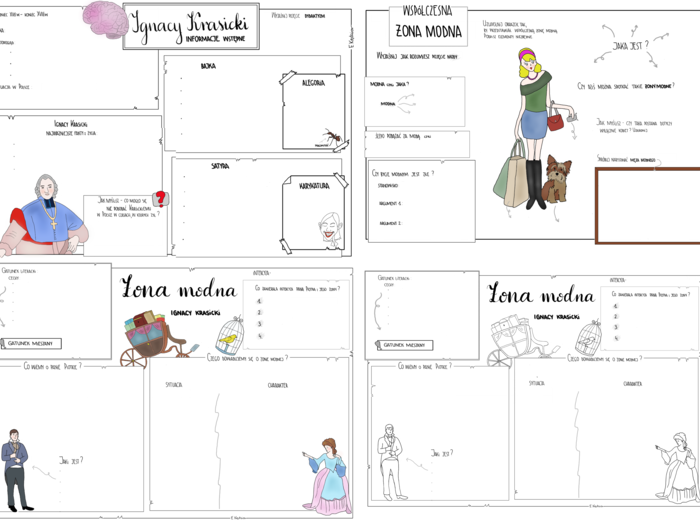 Żona modna (3 karty pracy, puste i wypełnione)