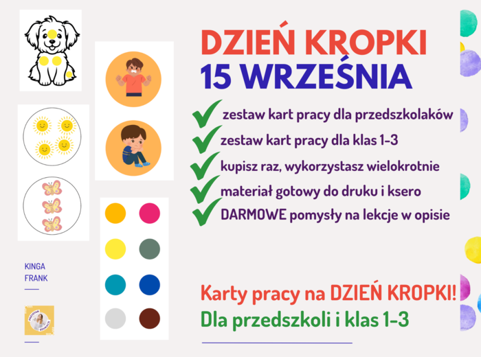 Dzień Kropki - materiały dla przedszkola i klas 1-3.