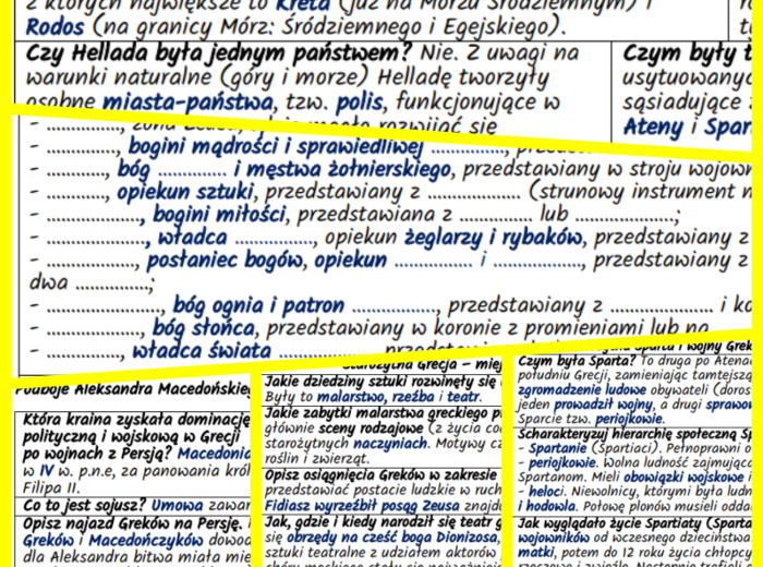 Cywilizacja starożytnej Grecji – komplet notatek i kart pracy