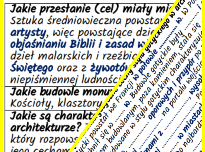 Sztuka i architektura w średniowieczu – notatki i karta pracy