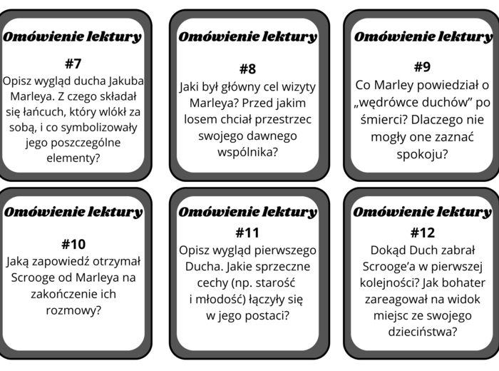 "Opowieść wigilijna" - karty dyskusyjne