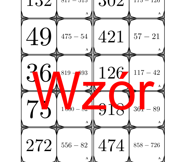 Domino - Odejmowanie do 1000 | matematyka