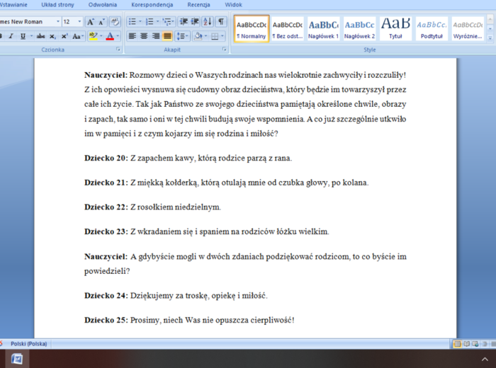 Dzień Rodziny/ Mamy i Taty inny niż wszystkie! Scenariusz przedstawienia + upominki