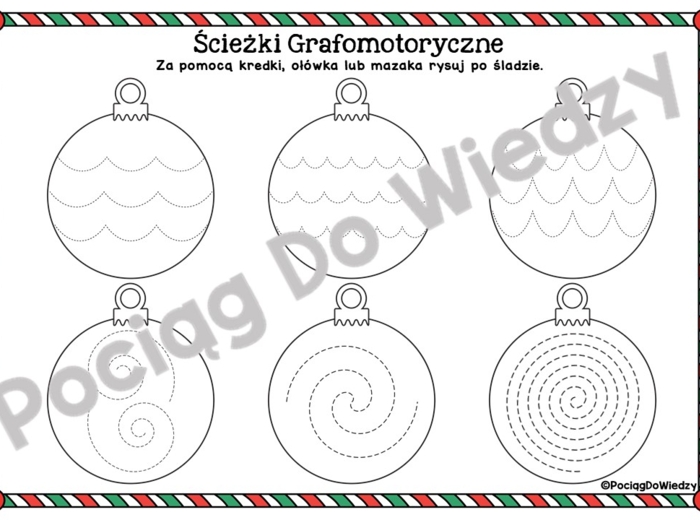 Rysowanie po śladzie - dekorujemy bombki