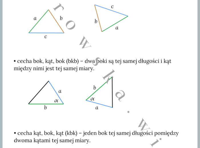 Przystawanie trójkątów - notatka