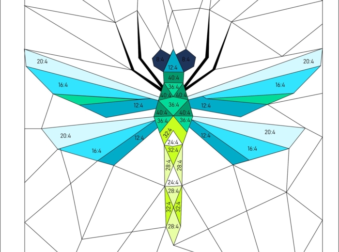 Dzielenie przez 4 - kolorowanka według wyników dzielenia. Nauka dzielenia/mnożenia