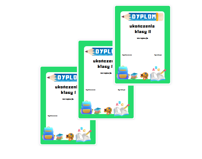 Dyplom ukończenia klasy I II III - wersja 3