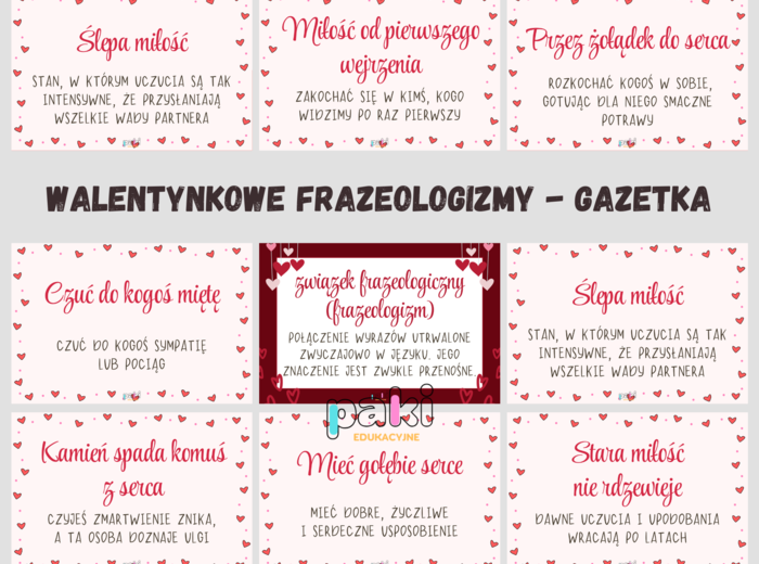 Frazeologia z sercem, związki frazeologiczne, Międzynarodowy Dzień Języka Ojczystego - GAZETKA i nie tylko :)