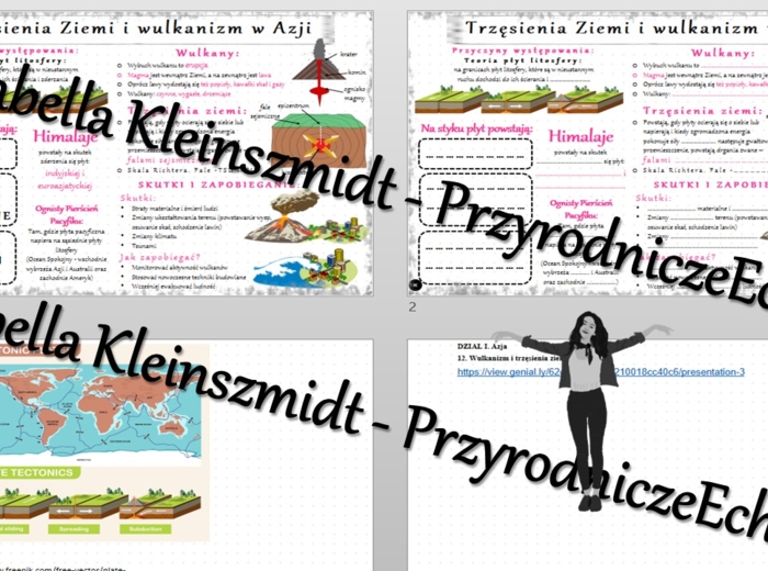 Minizestaw na temat „Wulkanizm i trzęsienia ziemi w Azji„ – sketchnotka + karta pracy w power point + gratisowy link do prezentacji multimedialnej niekomercyjnej wykonanej w genial.ly do indywidualnego pobrania i użycia do celów niekomercyjnych. Geografi