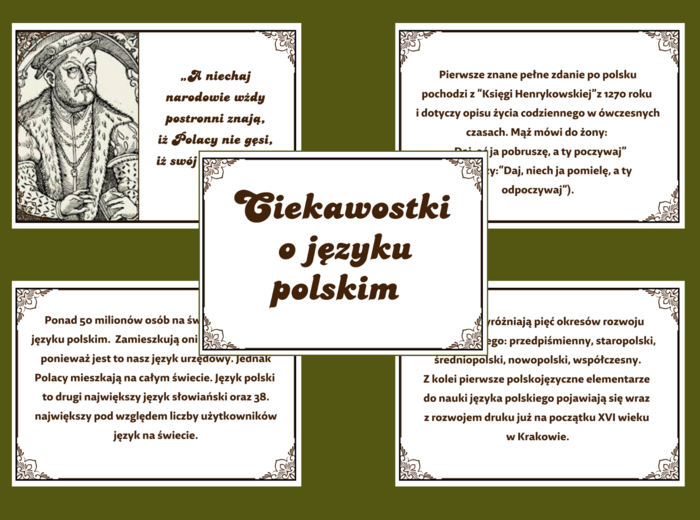 DZIEŃ JĘZYKA OJCZYSTEGO – Ciekawostki o języku polskim – gazetka – biblioteka – świetlica – 15 stron – wersja 1